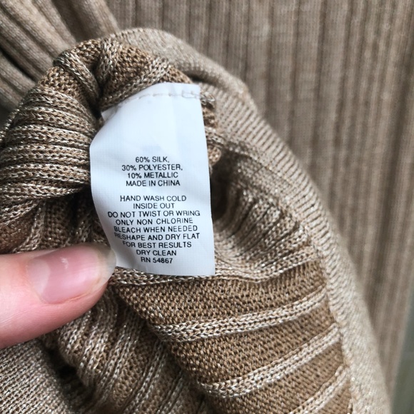 Express Gold Metallic Ribbed Tank Top - Picture 6 of 6